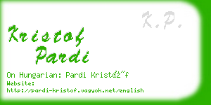 kristof pardi business card